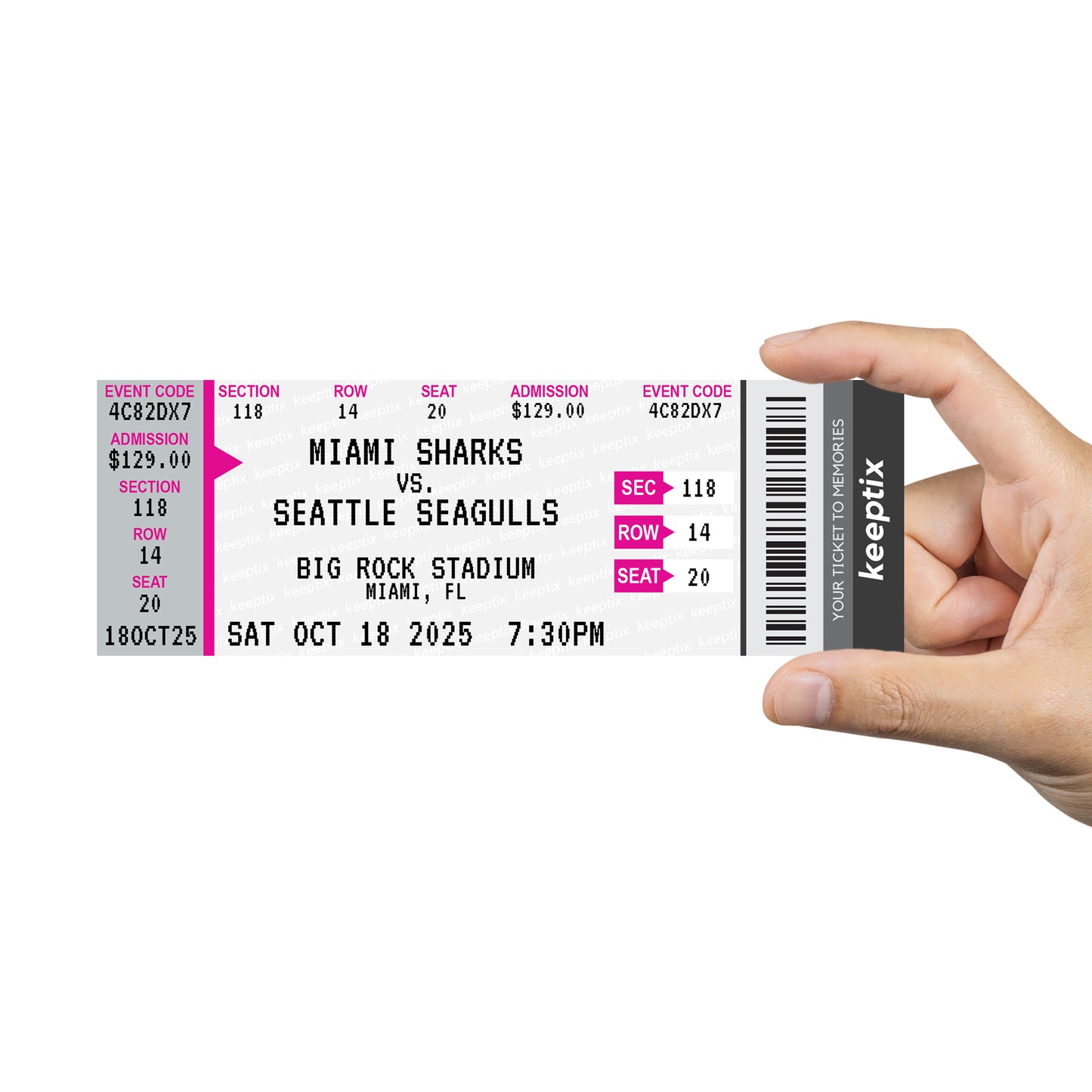 Personalized Sporting Event Ticket Stubs