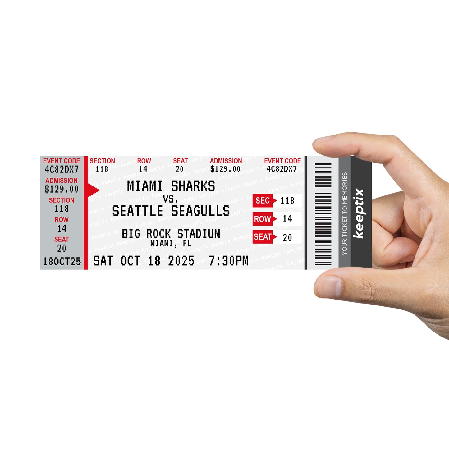 Personalized Sporting Event Ticket Stubs
