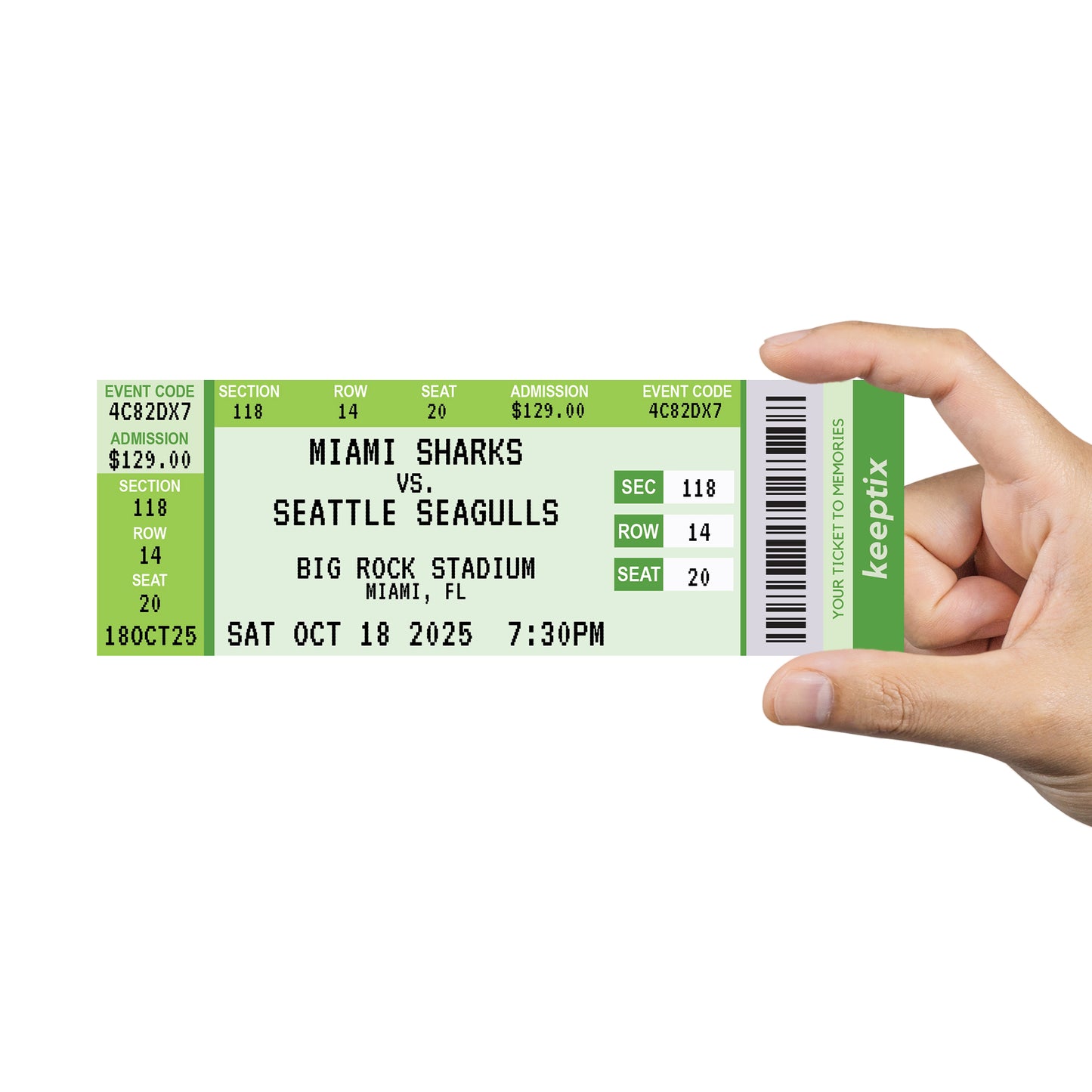 Personalized Sporting Event Ticket Stubs