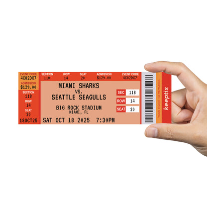 Personalized Sporting Event Ticket Stubs