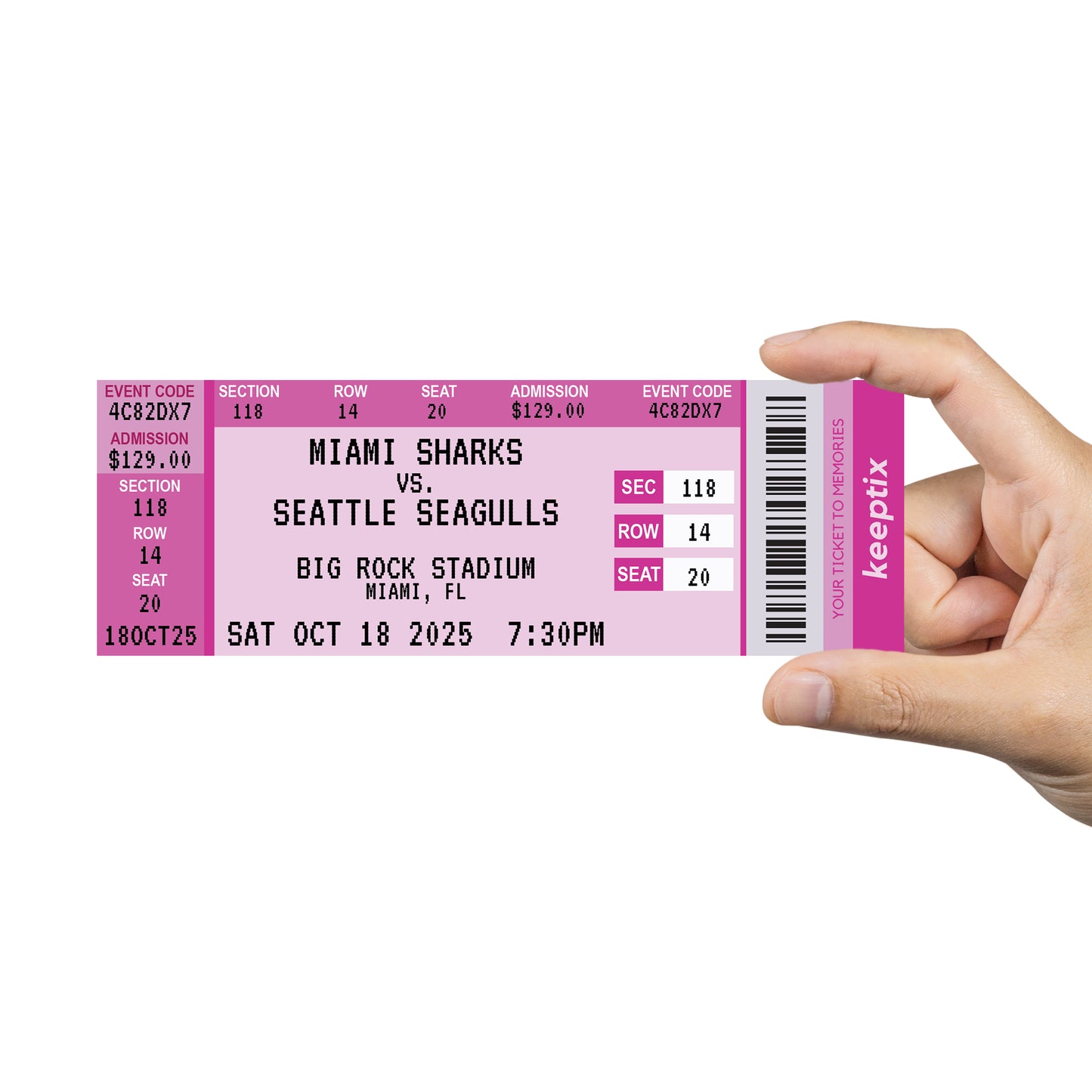 Personalized Sporting Event Ticket Stubs
