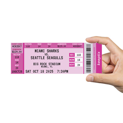 Personalized Sporting Event Ticket Stubs