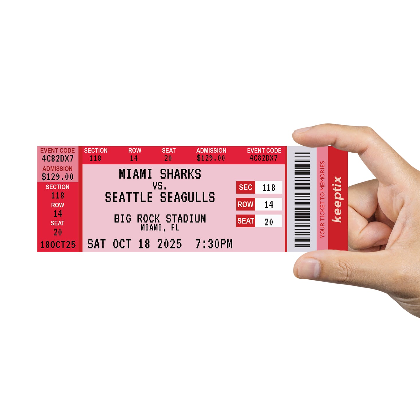 Personalized Sporting Event Ticket Stubs