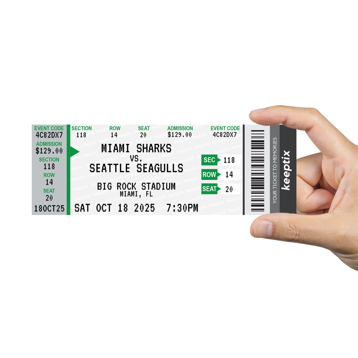 Personalized Sporting Event Ticket Stubs