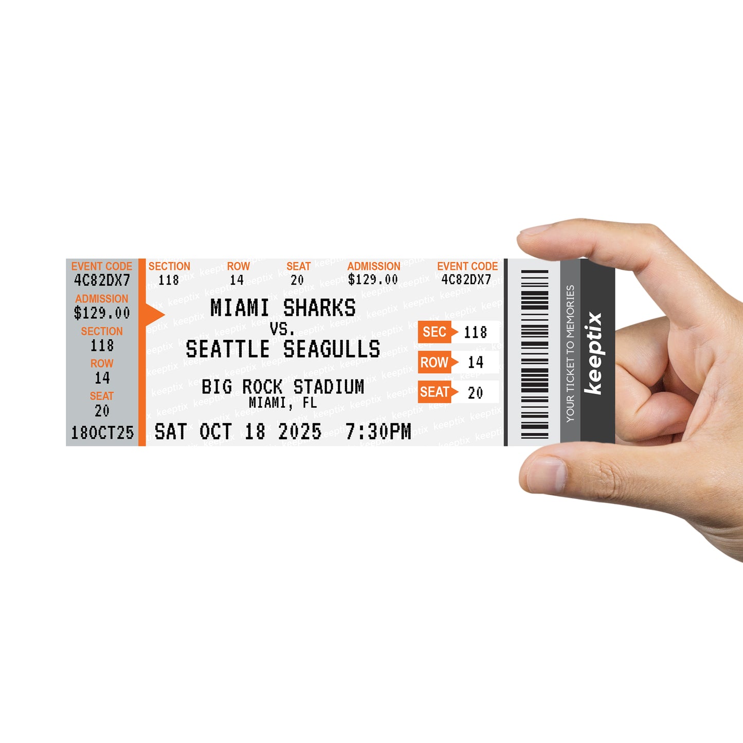 Personalized Sporting Event Ticket Stubs